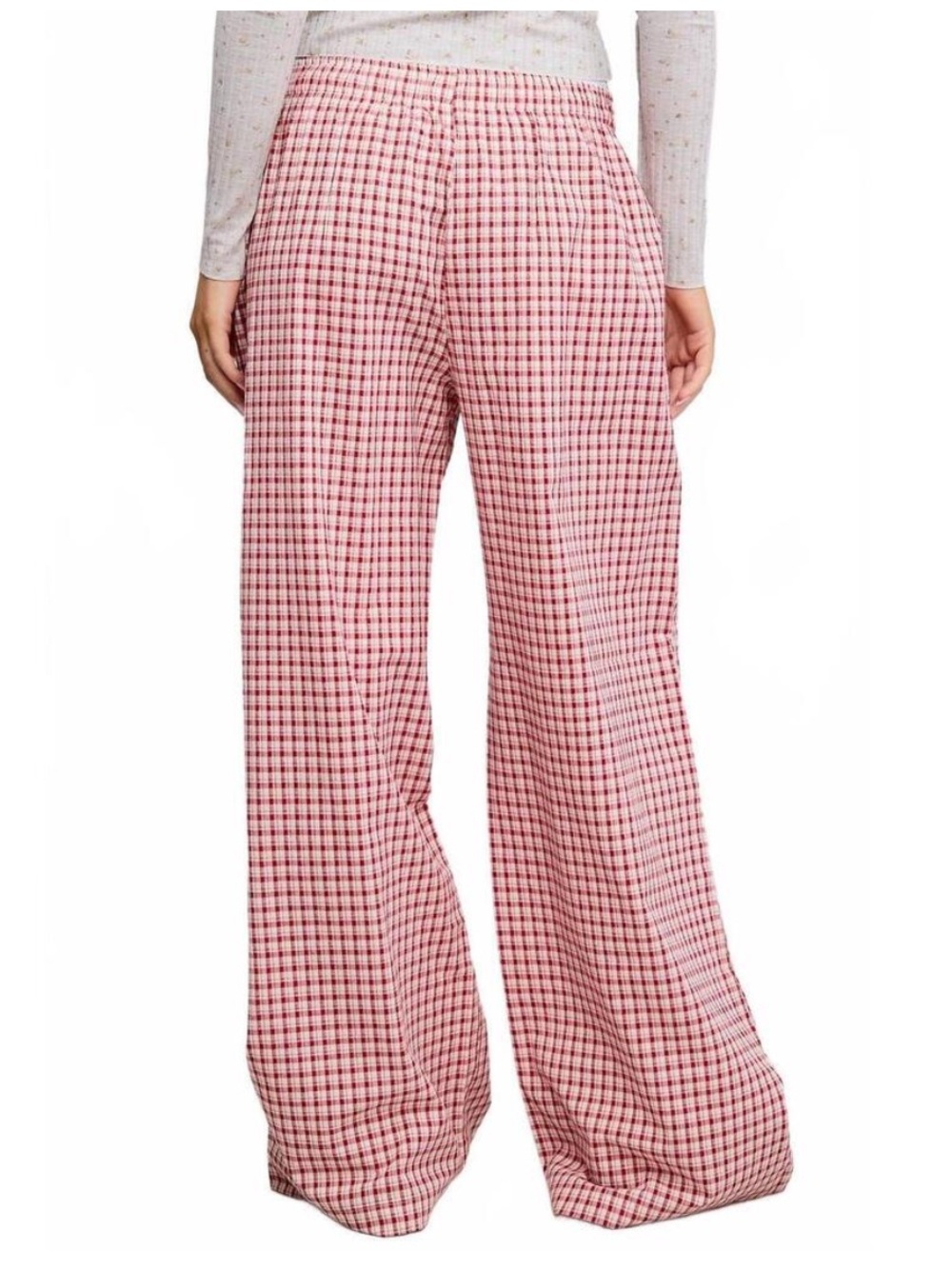 Mimosa Ginham Checkered Wide Leg Lounge Pants Sz Sm. Like new. - Picture 4 of 10
